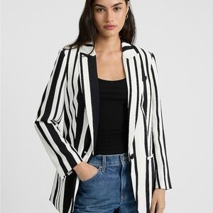 Express Black and White Boyfriend Blazer